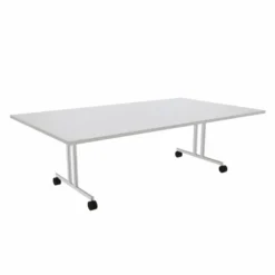 Table pliante Torino - 240 x 140 cm - piétement mobile - plateau stratifié rabattable
