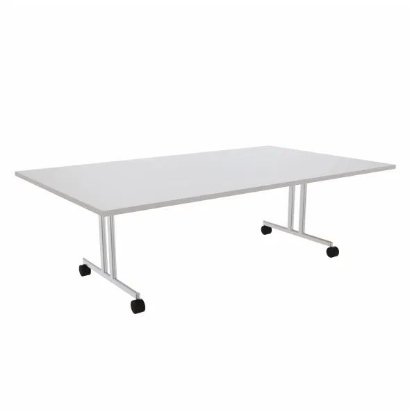 Table pliante Torino - 240 x 140 cm - piétement mobile - plateau stratifié rabattable