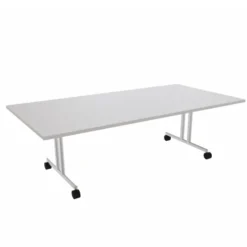 Table pliante Torino - 240 x 120 cm - piétement mobile - plateau stratifié rabattable