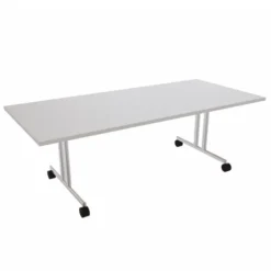 Table pliante Torino - 220 x 100 cm - piétement mobile - plateau stratifié rabattable