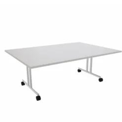 Table pliante Torino - 200 x 140 cm - piétement mobile - plateau stratifié rabattable