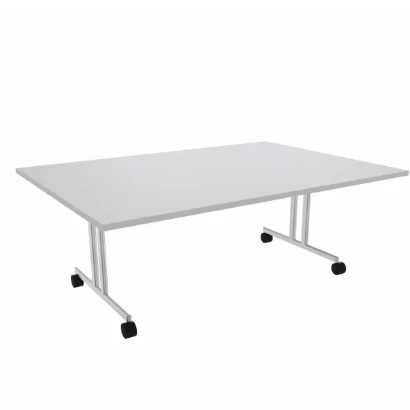 Table pliante Torino - 200 x 140 cm - piétement mobile - plateau stratifié rabattable