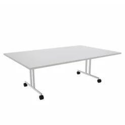 Table pliante Torino - 220 x 140 cm - piétement mobile - plateau stratifié rabattable