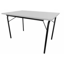 Table pliante Visa - rectangulaire - 120x80 - plateau gris nimbus - piétement noir