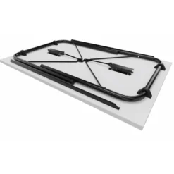 Table pliante Visa - rectangulaire - 120x80 - plateau gris nimbus - piétement noir