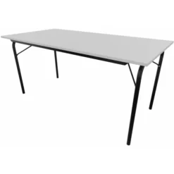 Table pliante Visa - rectangulaire - 160x80 - plateau gris nimbus - piétement noir