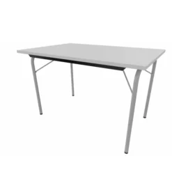 Table pliante Visa - rectangulaire - 120 x 80 cm - plateau gris nimbus - piétement gris alu