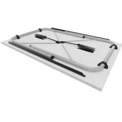 Table pliante Visa - rectangulaire - 120 x 80 cm - plateau gris nimbus - piétement gris alu