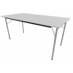 Table pliante Visa - rectangulaire - 160 x 80 cm - plateau gris nimbus - piétement gris alu