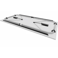 Table pliante Visa - rectangulaire - 160 x 80 cm - plateau gris nimbus - piétement gris alu