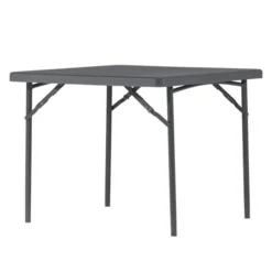 Table pliante Zang - plateau résine de synthèse - l. 91 x pr. 91 cm - gris foncé