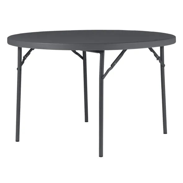 Table pliante Zang - plateau résine de synthèse - Ø 152 cm - gris foncé