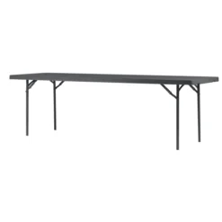 Table pliante Zang - plateau résine de synthèse - l. 243 x pr. 76 cm - gris foncé