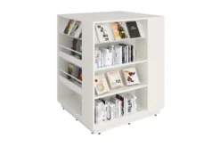 Table présentoir London et Lingo - l. 100 x h. 152 x pr. 100 cm - sur roulettes