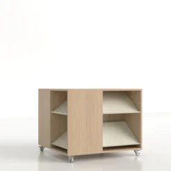 Table présentoir Nova - l. 90 x h. 75 x pr. 90 cm - 8 tablettes inclinées