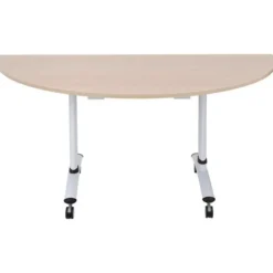 Table rabattable demi-lune sur roulettes - 160 x 80 cm - plateau stratifié antibactérien chant ABS