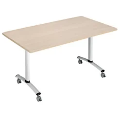 Table rabattable sur roulettes - 160 x 80 cm - plateau stratifié antibactérien chant ABS