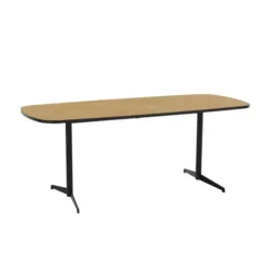 Table rectangulaire angles arrondis Tamaris - 190 x 80 cm - piétement dégagement latéral époxy - stratifié