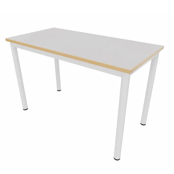 Table rectangulaire Artense - 120 x 60 cm - piétement époxy - plateau stratifié - chant alaisé hêtre verni naturel