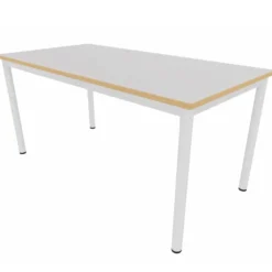 Table rectangulaire Artense - 160 x 80 cm - piétement époxy - plateau stratifié - chant alaisé hêtre verni naturel