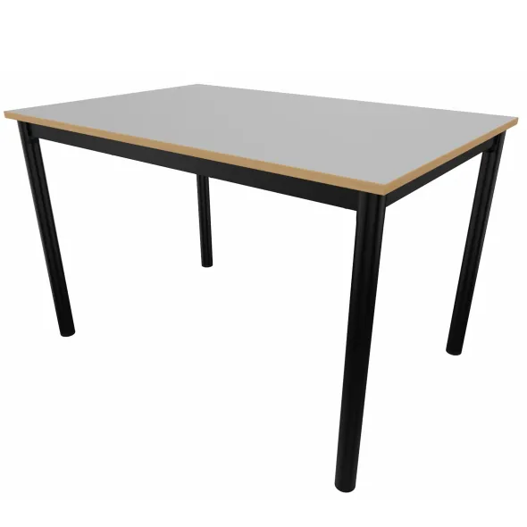 Table rectangulaire Artense - 120 x 80 cm - piétement époxy - plateau stratifié - chant alaisé hêtre verni naturel