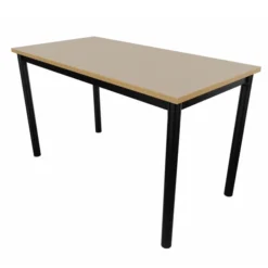 Table rectangulaire Artense - 130 x 65 cm - piétement époxy - plateau stratifié - chant alaisé hêtre verni naturel