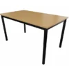 Table rectangulaire Artense - 140 x 80 cm - piétement noir - plateau hêtre naturel - chant alaisé hêtre verni naturel