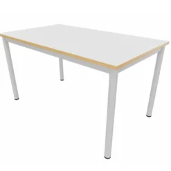 Table rectangulaire Artense - 140 x 80 cm - piétement époxy - plateau stratifié - chant alaisé hêtre verni naturel
