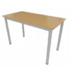 Table rectangulaire Compo - 120 x 60 cm - piétement gris alu - plateau hêtre naturel