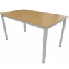 Table rectangulaire Compo - 140 x 80 cm - piétement gris alu -plateau hêtre naturel