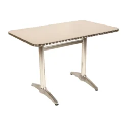 Table rectangulaire Soléa - 110 x 70 cm - piétement à dégagement latéral - plateau inox