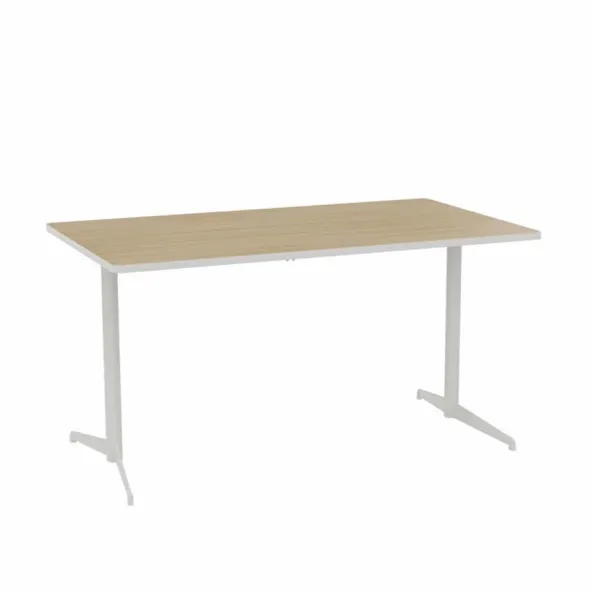 Table rectangulaire Tamaris - 140 x 80 cm - piétement dégagement latéral époxy - stratifié