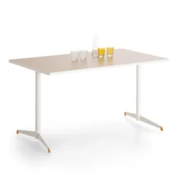 Table rectangulaire Tamaris - 120 x 80 cm - piétement dégagement latéral époxy - stratifié