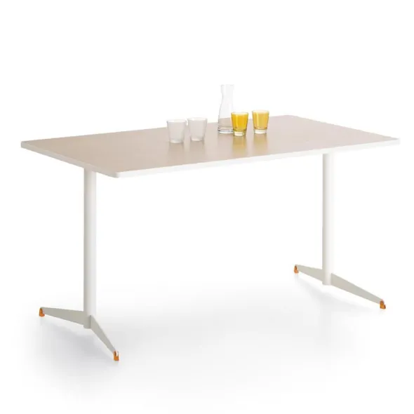 Table rectangulaire Tamaris - 120 x 80 cm - piétement dégagement latéral époxy - stratifié