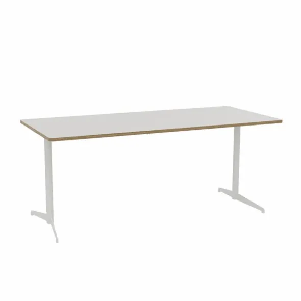 Table rectangulaire Tamaris - 180 x 80 cm - piétement dégagement latéral époxy - stratifié