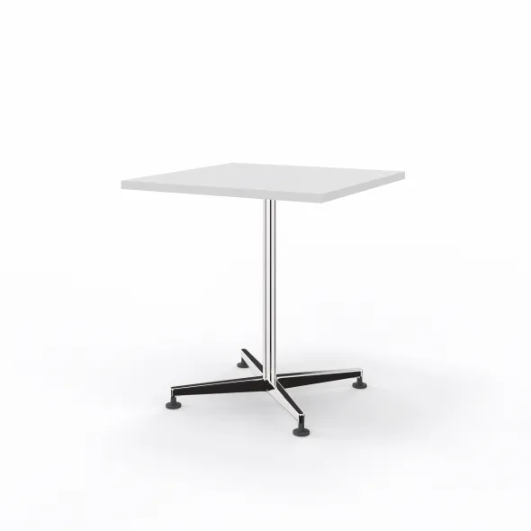 Table San Siro - 70 x 70 cm - piétement central - finition chrome