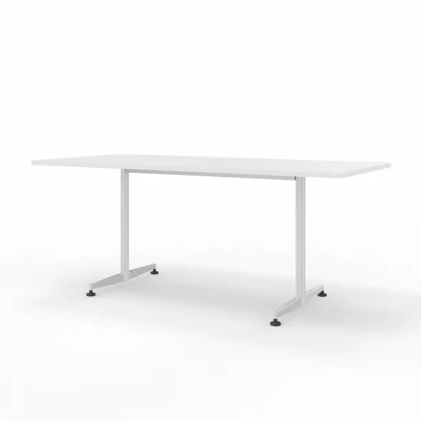 Table San Siro - 180 x 80 cm - piétement à dégagement latéral finition chrome satiné