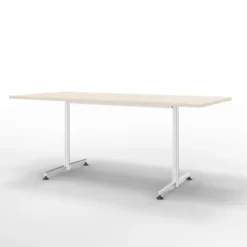 Table San Siro - 180 x 80 cm - piétement à dégagement latéral finition chrome satiné
