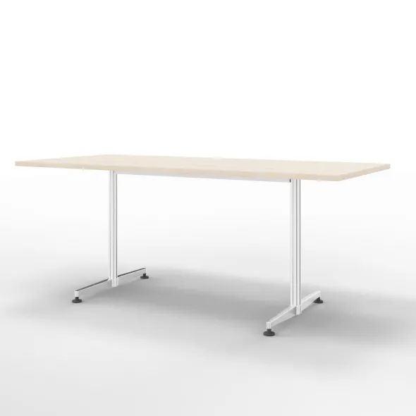 Table San Siro - 180 x 80 cm - piétement à dégagement latéral finition chrome satiné