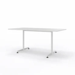 Table San Siro - 160 x 80 cm - piétement à dégagement latéral finition chrome satiné