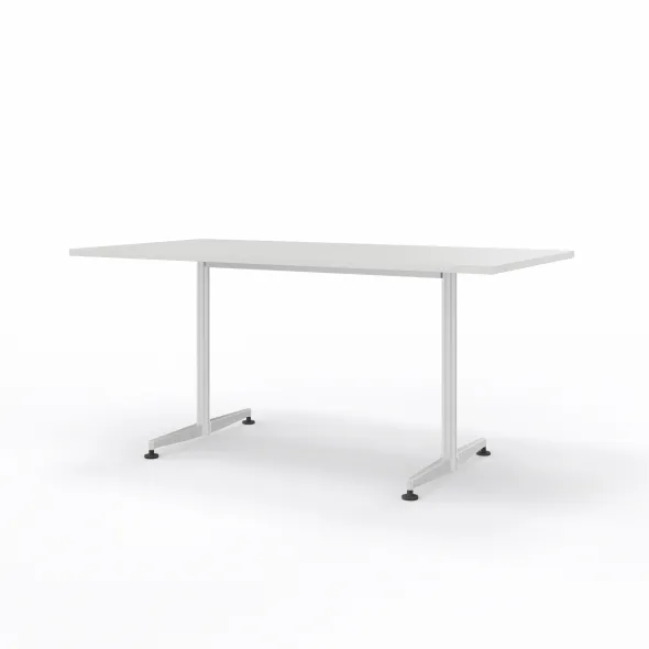 Table San Siro - 160 x 80 cm - piétement à dégagement latéral finition chrome satiné
