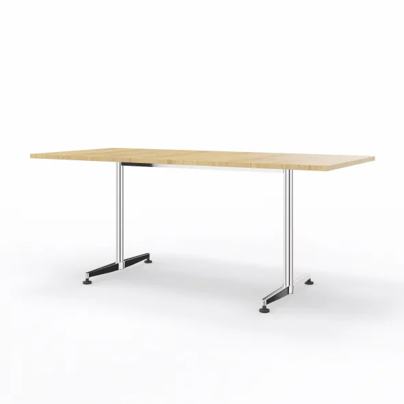 Table San Siro - 180 x 80 cm - piétement à dégagement latéral finition chrome