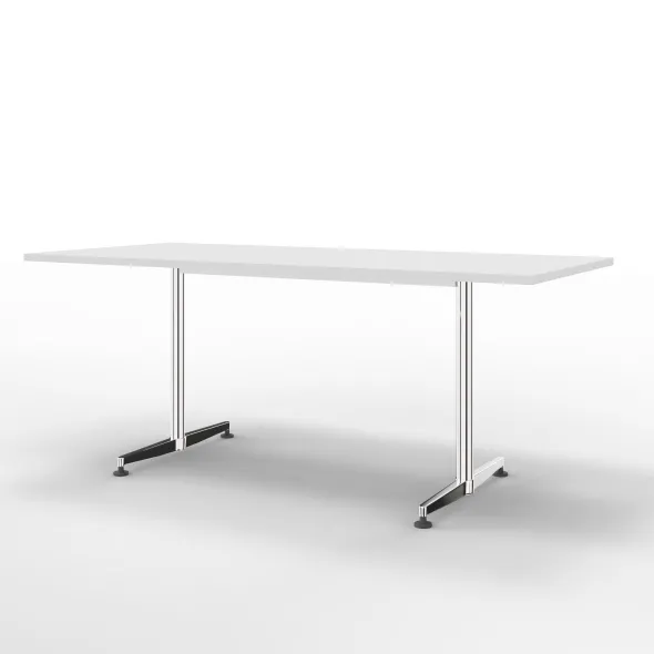 Table San Siro - 180 x 80 cm - piétement à dégagement latéral finition chrome