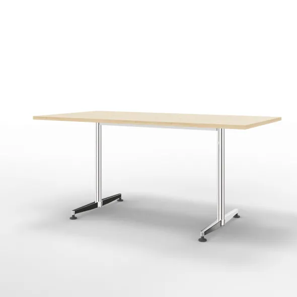 Table San Siro - 160 x 80 cm - piétement à dégagement latéral finition chrome