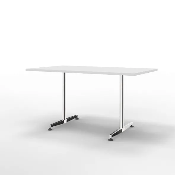 Table San Siro - 140 x 80 cm - piétement à dégagement latéral finition chrome