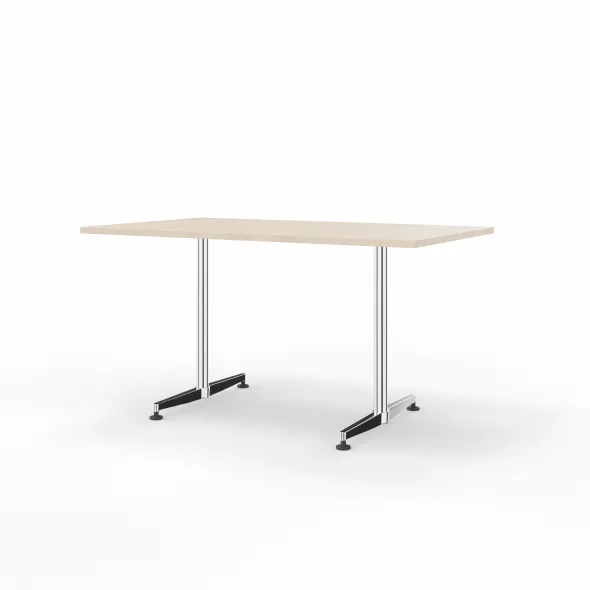 Table San Siro - 140 x 80 cm - piétement à dégagement latéral finition chrome