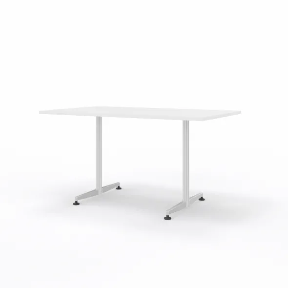 Table San Siro - 140 x 80 cm - piétement à dégagement latéral finition chrome satiné