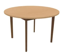 Table Soline 4 pieds - Ø 120 cm - hêtre verni teinté - chant alaisé