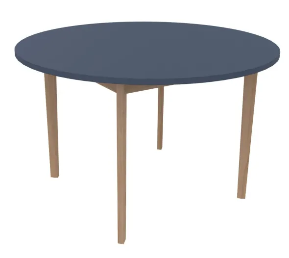 Table Soline 4 pieds - Ø 120 cm - hêtre verni naturel - Chant plastique