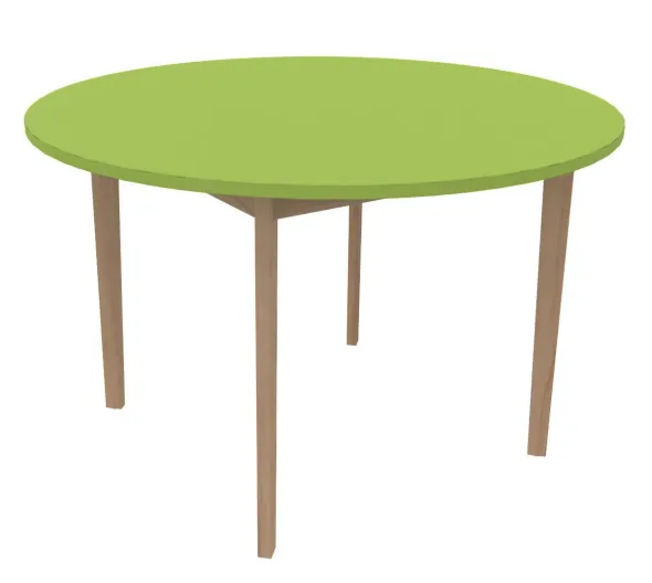 Table Soline 4 pieds - Ø 120 cm - hêtre verni naturel - Chant plastique